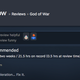 Steam review for God of War on PC reading "fix the negative mouse acceleration."